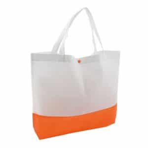 bolsas de non woven de color blanco y base naranja