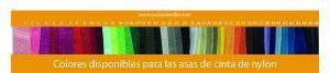 muestra colores para tirantes bolsas de rafia